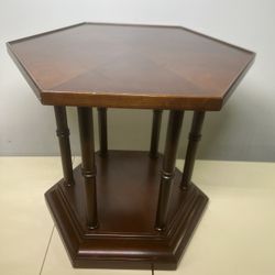 Maryland Classic Vintage Hexagon End Side Table  Brown End Table Side Table . Used in good condition with some minor cosmetic blemishes. These blemish