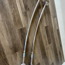Shower curtain rod curved stainless