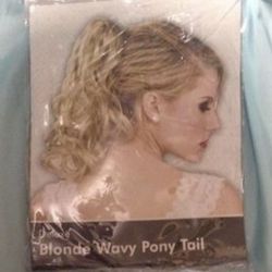 New Blonde wavy clip pony tail