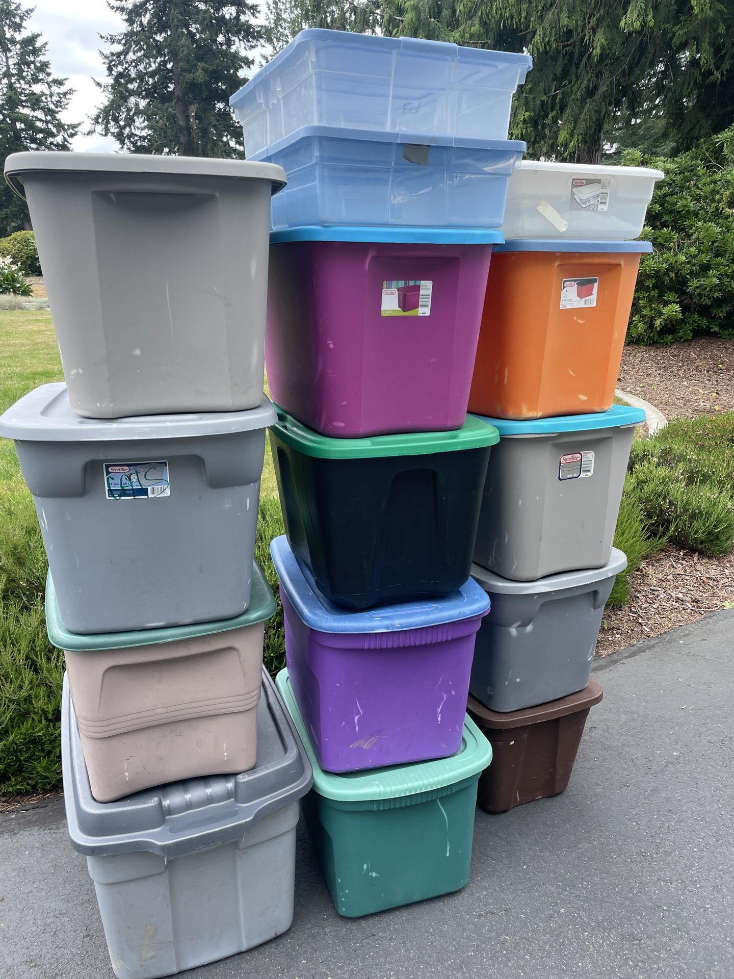 Storage Bins Moving Lot Of 15