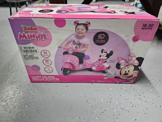 Brand New Disney Junior Minnie Mouse Happy Helpers 6V Sidecar Scooter Ride-On Toy