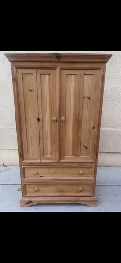 closet And Two Drawer Dresser In Excellent Condition Solid Wood Super Clean Lightly Used