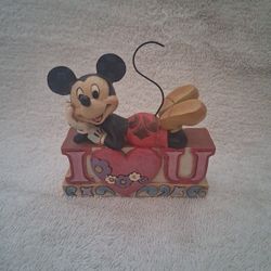 Jim Shore Disney Traditions Mickey Mouse "I Love You" Valentine's Figue (contact info removed)