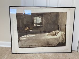 Andrew Wyeth Dog On Bed Framed Print
