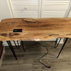 Live edge side/computer desk table 