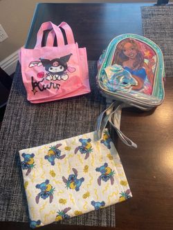 Lot of 3 girls purses and small backpack