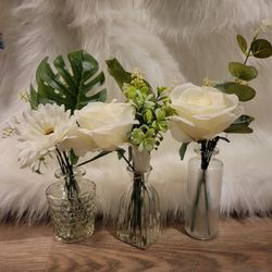 Artificial Flowers and Glass Vases