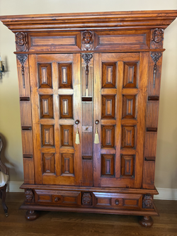 Hand Carved Solid Mahagany Armoire