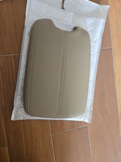  Auto Beige Leather Suture Console Armrest Lid Cover for 2008 2009 2010 2011 2012 Honda Accord Center Console Cover Lid