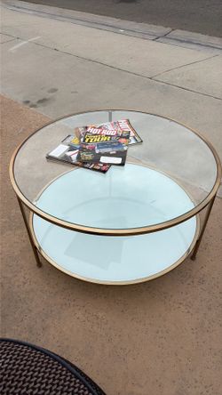 Vintage round and gold brass table