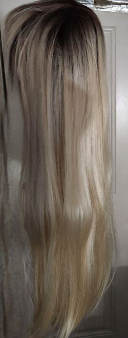 Blonde and black wig