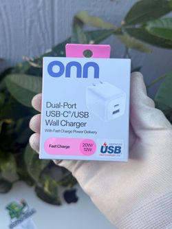 New onn 32W Wall Charger, PD20W USB-C and 12W USB-A Ports iPhone Charger