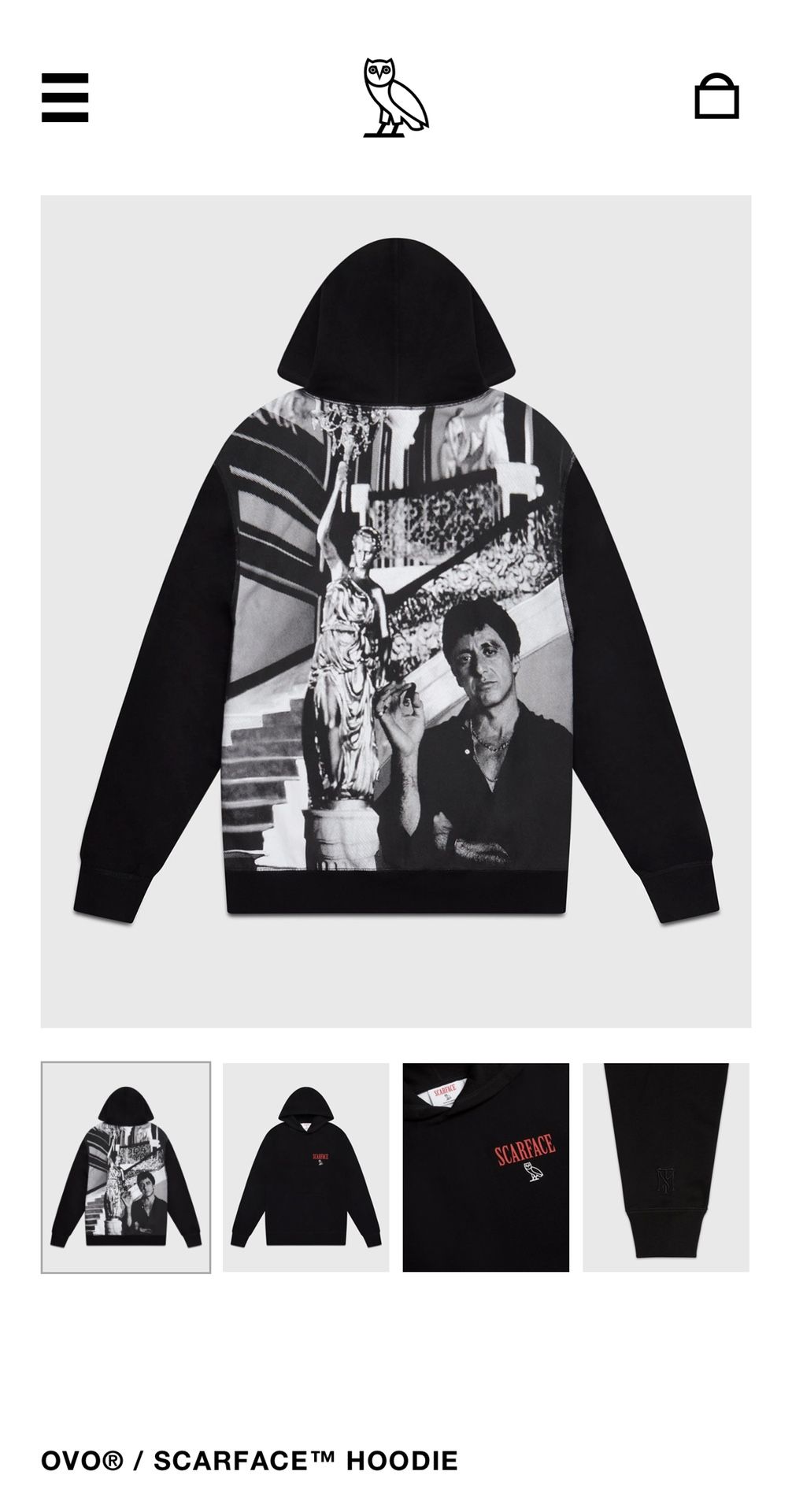 OVO Scarface Hoodie Black Size L New for Sale in Elmhurst, IL 