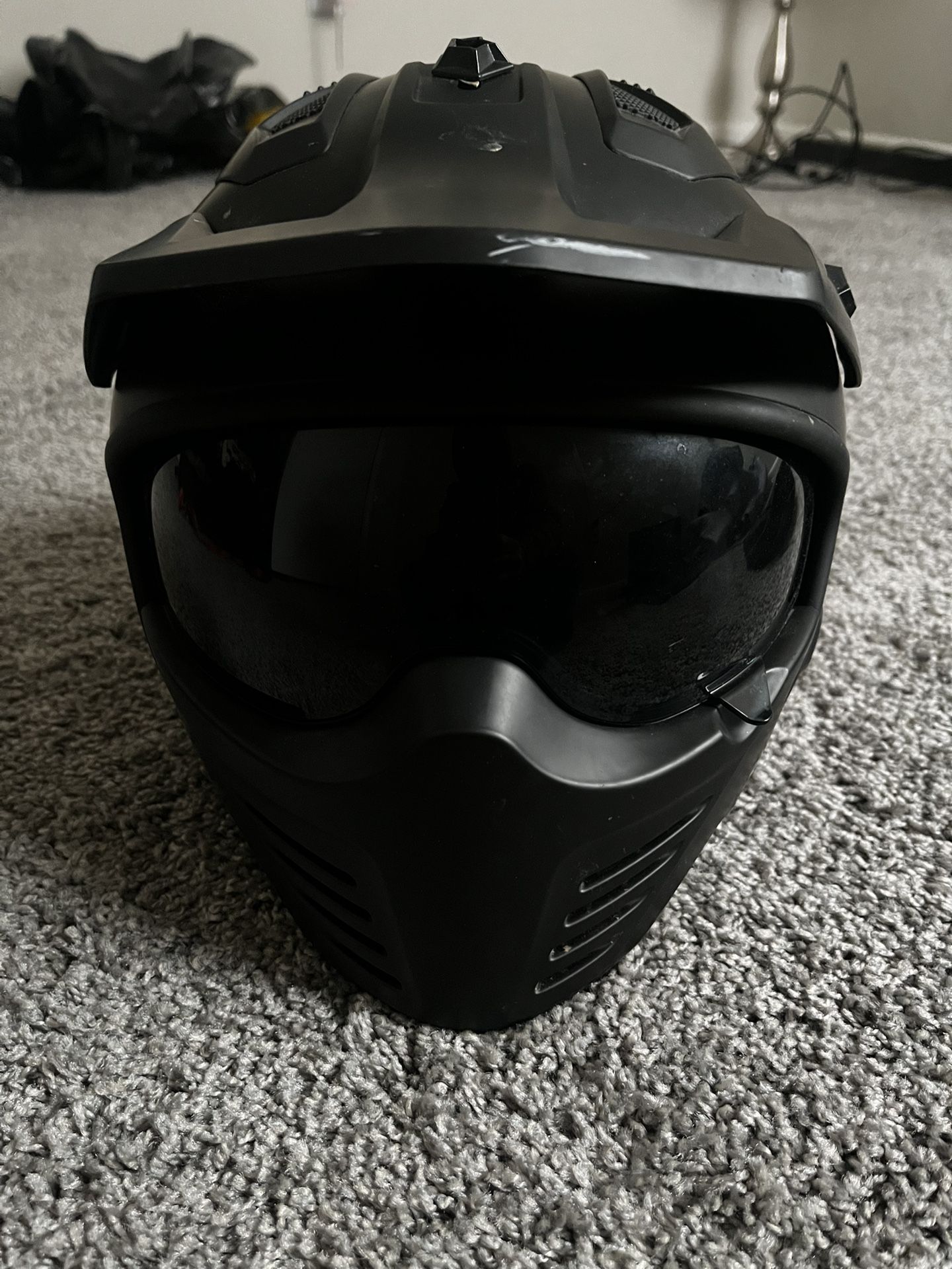 ILM Helmet for Dirt Bike Moped ATV UTV Motocross Cruiser Scooter DOT Model 726X (Matte Black,XL