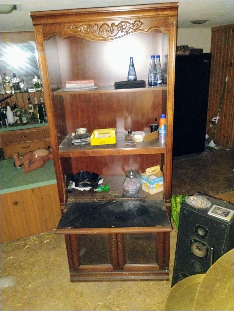 Very Nice Pair Of Wall Units Solid Wood From The '80s