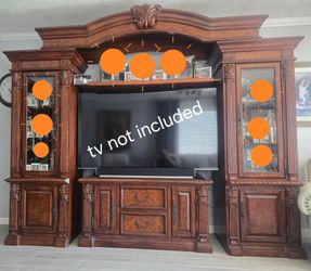 Large Wood Entertainment Center Wall Unit