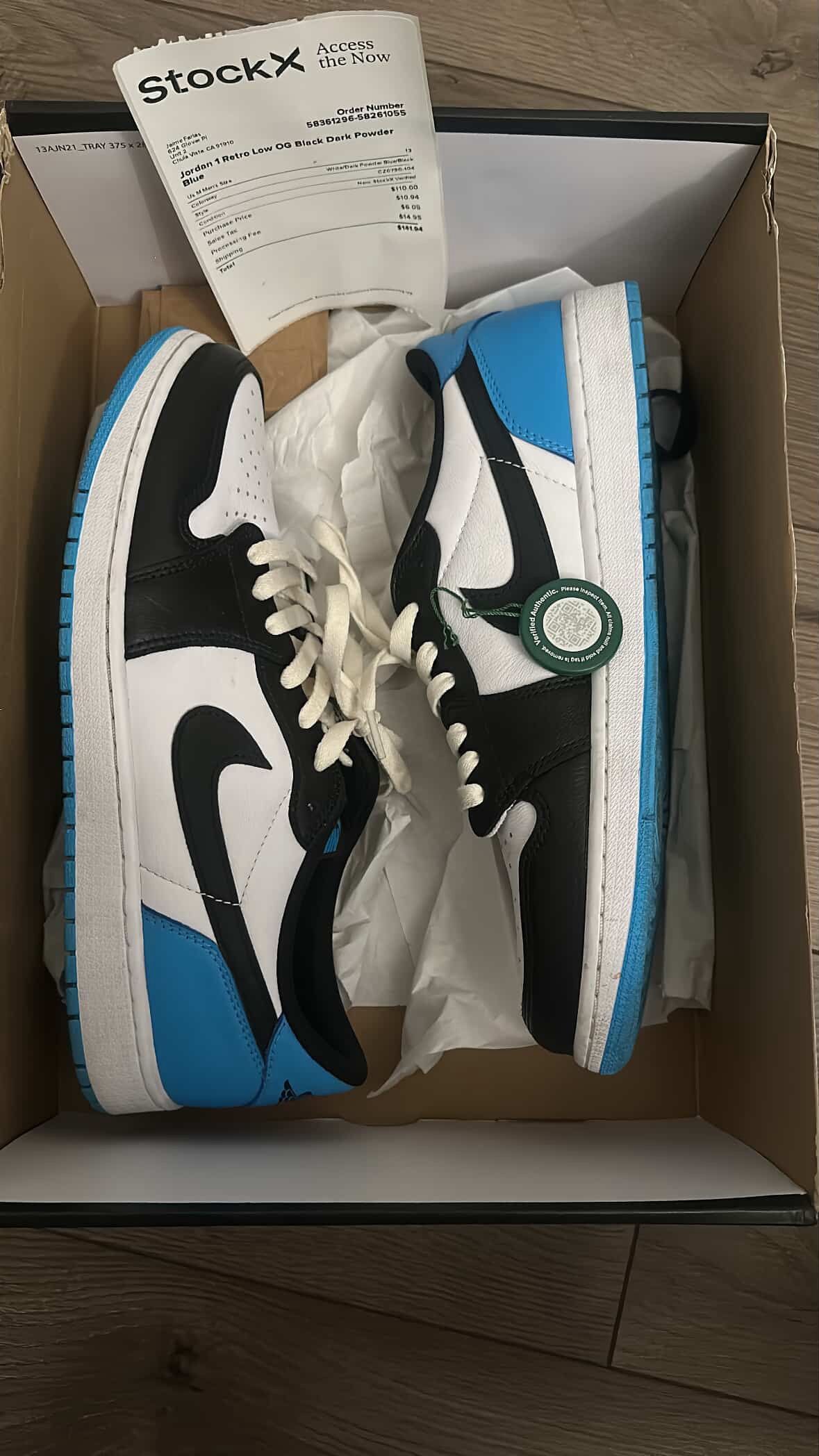 Powder Blue Jordan 1s Size 13 Men’s