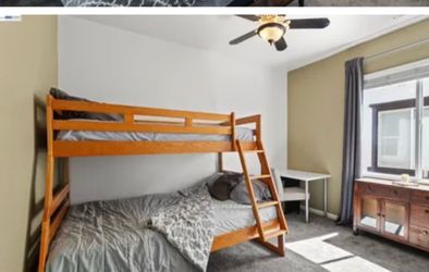Bunk bed frame and mattresses