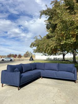 New Gemma Fabric Sectional (Blue)  *FREE DELIVERY 🚚*