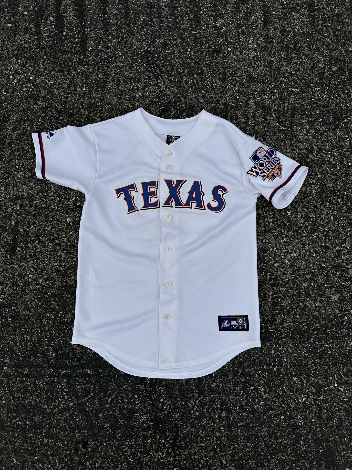 MLB Texas Rangers 2010 World Series Majestic White Jersey Lewis #48 Size L