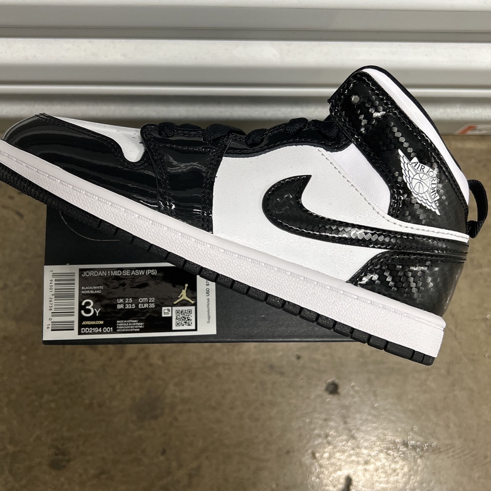 Jordan Mid PS Carbon Fiber ASW Size 3y