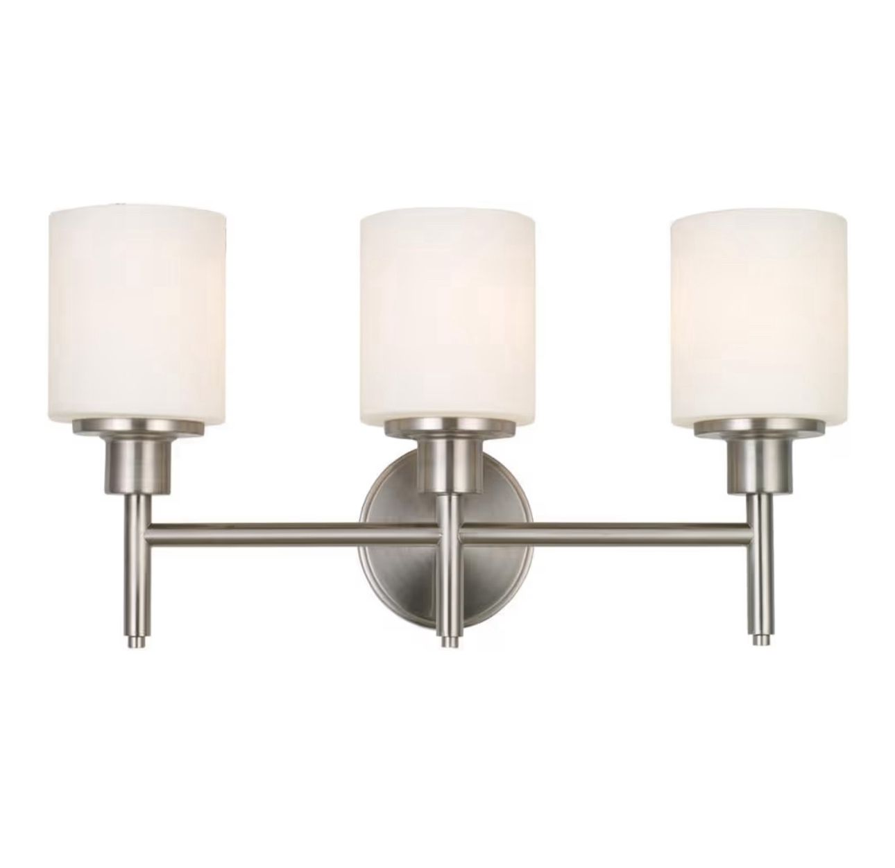 3-Light Bathroom Vanity Light Fixture - Satin Nickel Finish - Dimmable Wall Sconce
