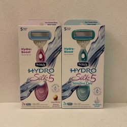 Schick Hydro Silk Regular or Sensitive Care 5- Blade Razor + 2 Razor Blade Refills