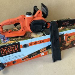 BLACK+DECKER 14 in. 8 AMP Corded Electric Rear Handle Chainsaw with Automatic Oiler