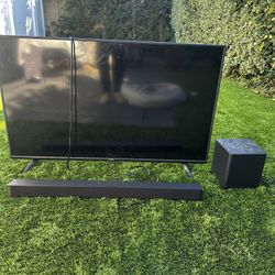 50 Inch Vizio Tv And Vizio Soundbar/Subwoofer