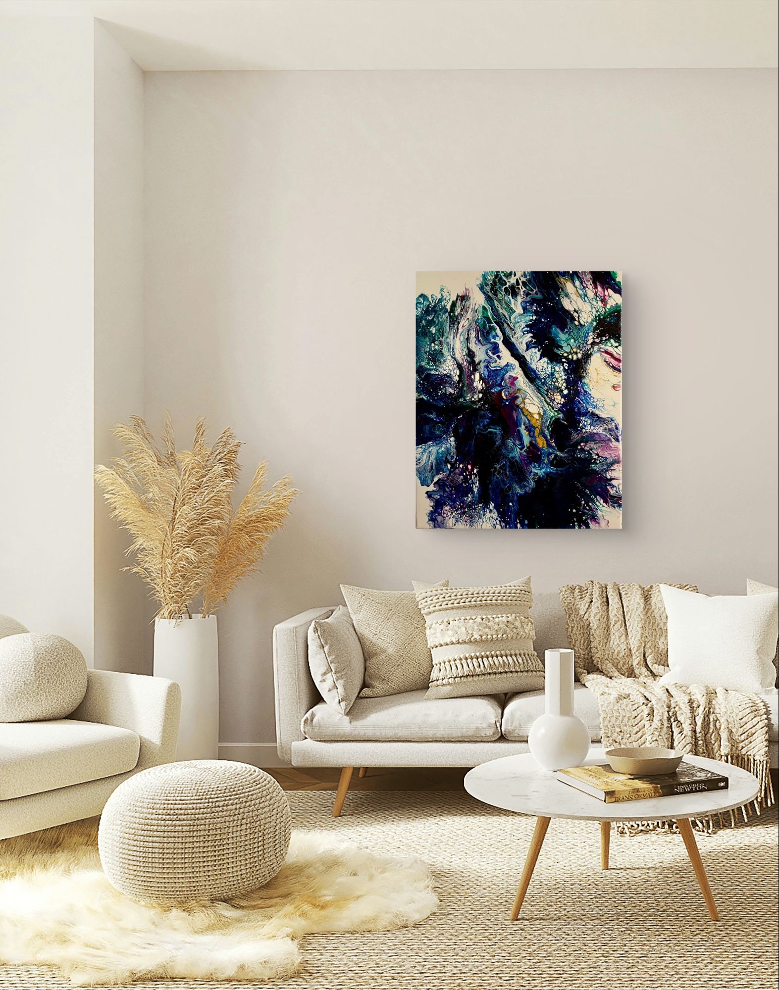 16x20 Acrylic Abstract Fluid Art on Canvas