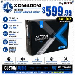 JL Audio Marine Or Car 4 Channel Speaker System Amplifier 800 Watts XDM400/4 🚨 Payment Options Available 🚨 No Credit Needed 🚨