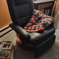 Black Pleather Recliner
