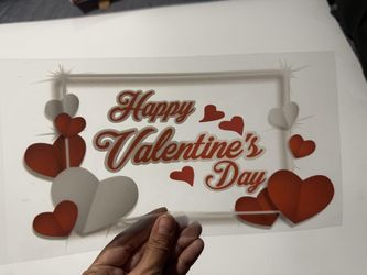 Happy Valentines Day Hearts UV Sticker