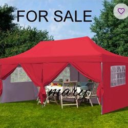 10x20 Pop Up Canopy Tent with  Removable Sidewalls, Windows, Durable Easy Pop Up Outdoor Canopy