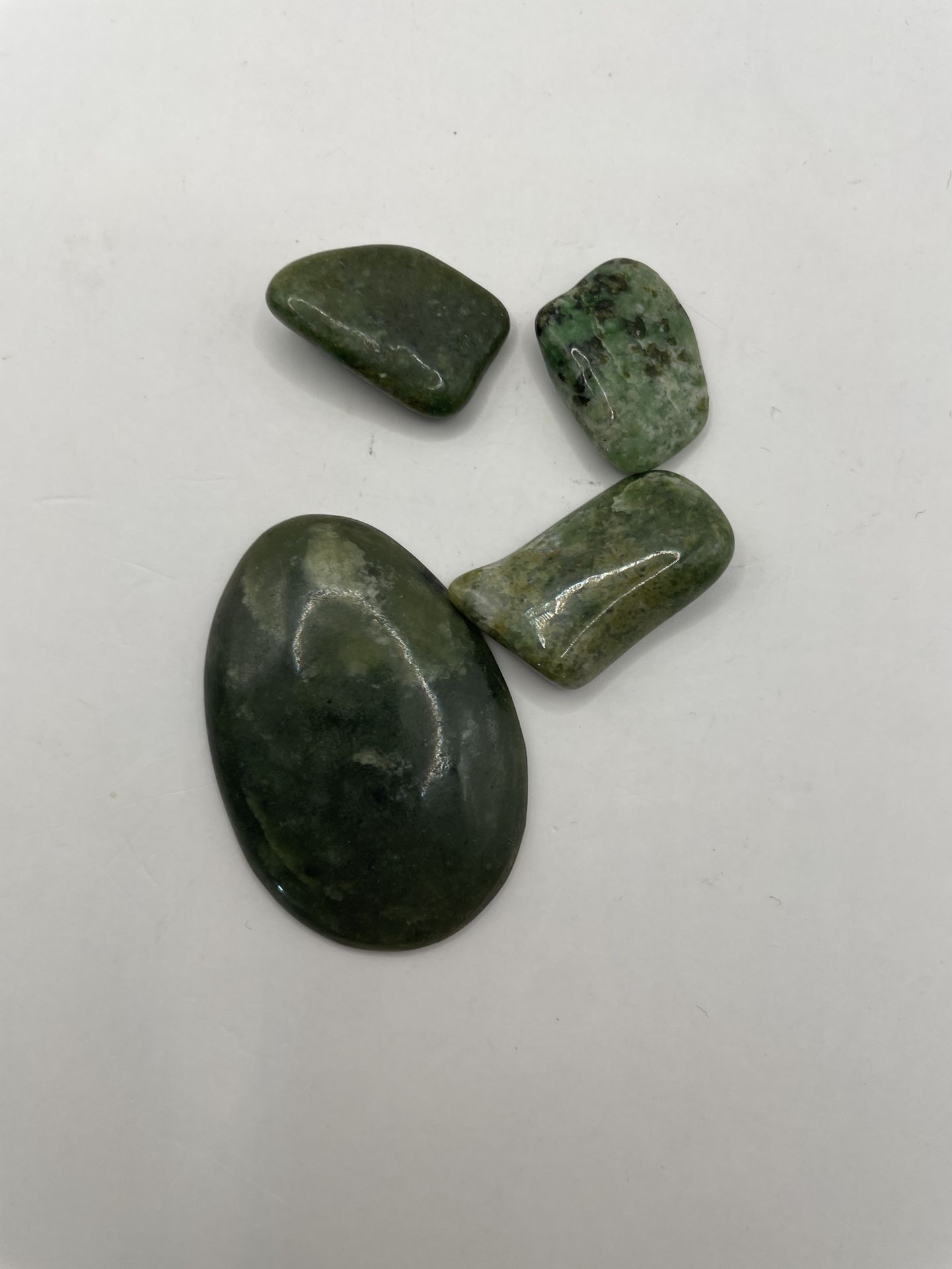 Assorted Jade Green tones-worry rubbing Stone
