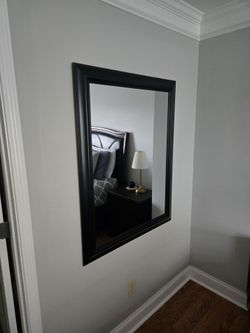 Large Wall Mirror with Black Frame
