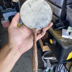 Brass Art Deco Hand Mirror