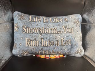 Vintage Accent Pillow About Snowflakes (12x7.5”)