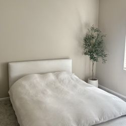 Queen Velvet Bed And Mattress 