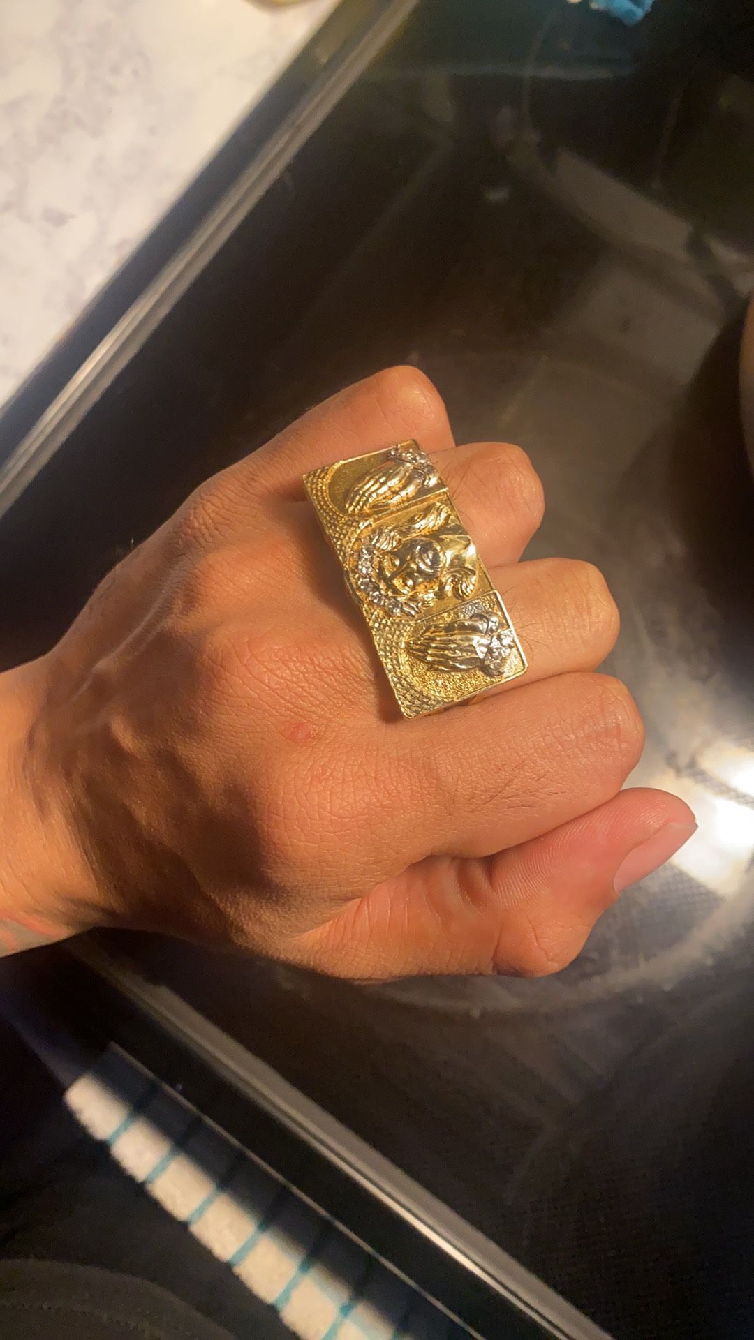 10kt 2 Finger Ring