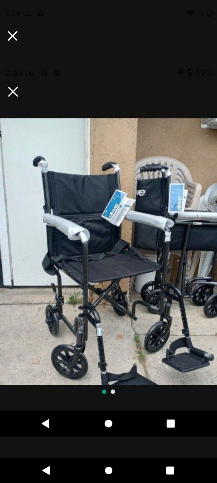 DRIVE TRANSPORT WHEELCHAIR 19" WIDTH