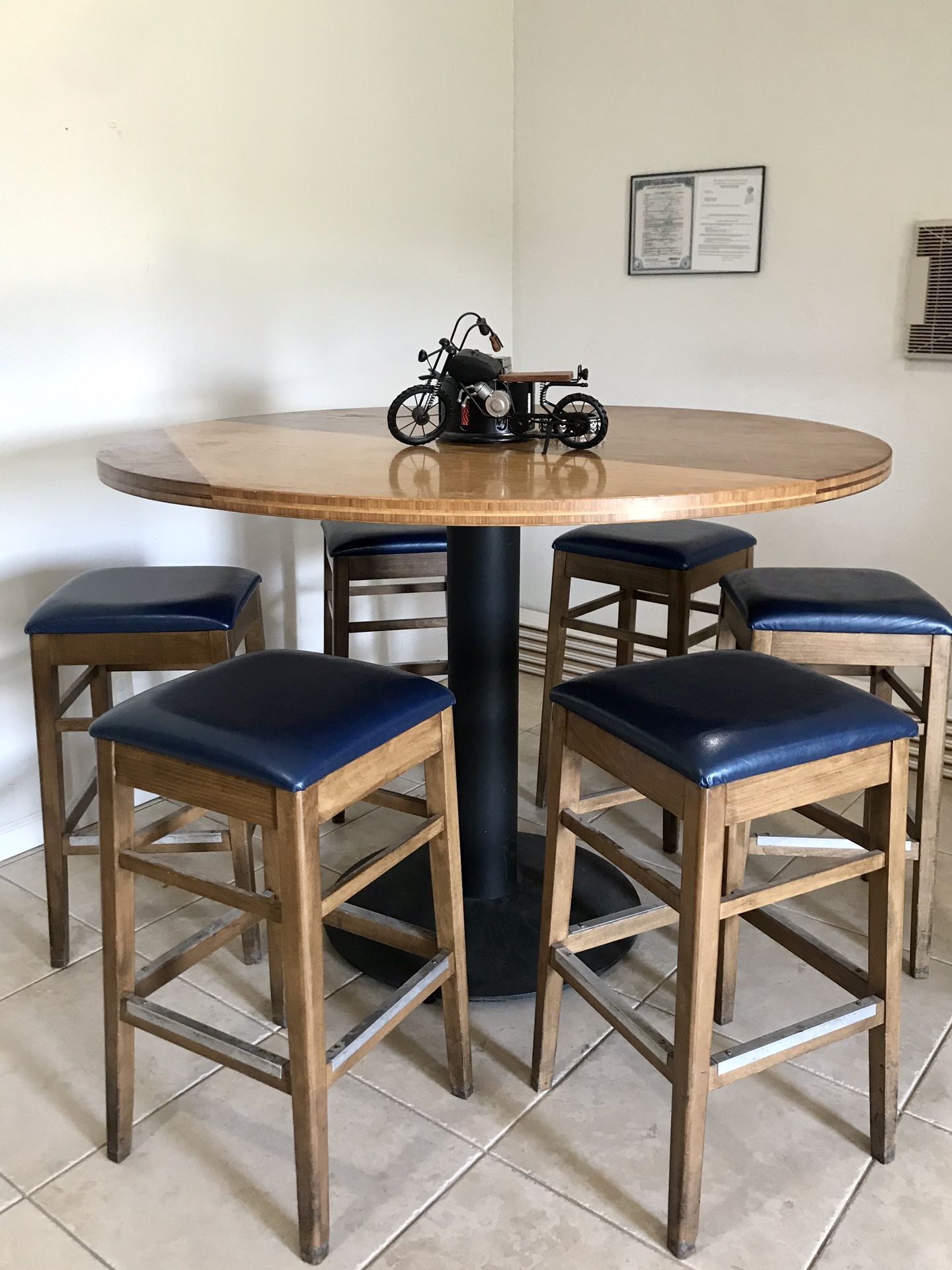 Round wooden table