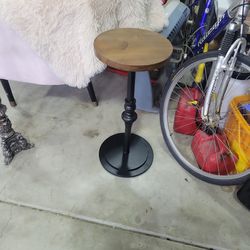 Wood Top And Metal base End Table