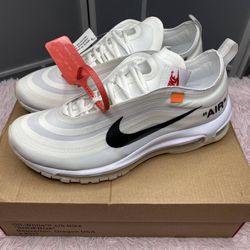 OFF WHITE NIKE AIR MAX 97 WHITE BLACK NEW SNEAKERS SHOES SIZE 9 42.5 A5