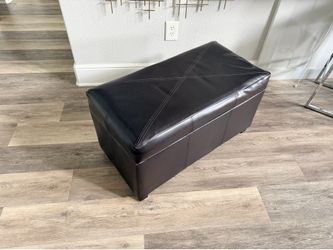 Brown, Faux, Leather Storage Ottoman Broken Hinge (Pictured)$20