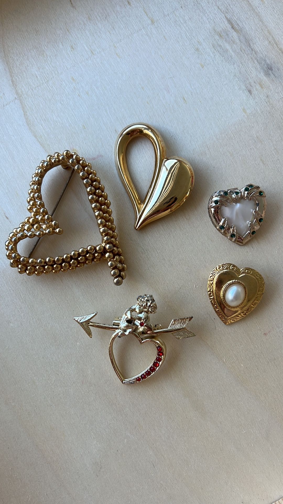 Vintage Heart Brooches