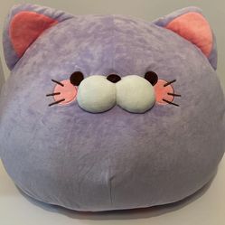 New Jumbo Round 1 Purple Koroneko Cat Plush 16" - NWT