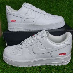 Brand New Nike Air Force 1 Low Supreme Triple White CU9225-100 Size 11