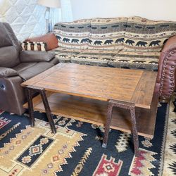 Rustic Metal/Wood Coffee Table