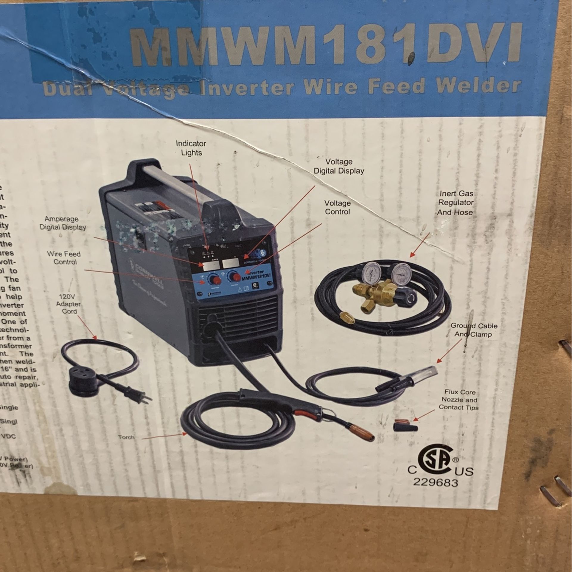 Cornwell Tools MMWM181DVI Dual Voltage Inverter Wire Feed Welder NEW IN BOX